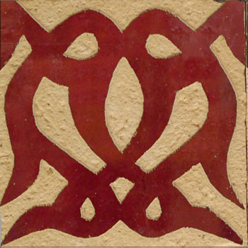 Mosaic House Moroccan tile Amelie 7 Chiseled Red  chiseled field 